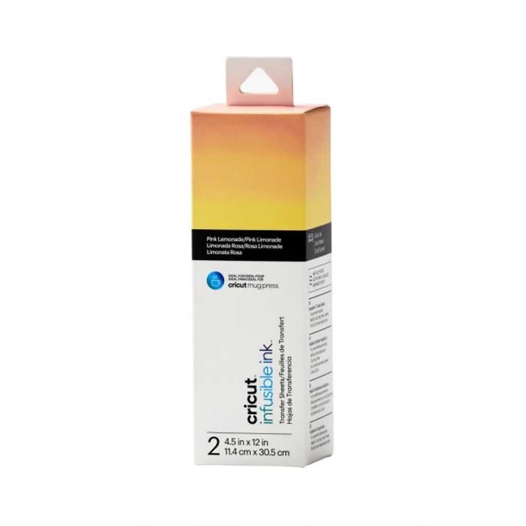 GUNMANSA 2008887 - Cricut Joy Infusible Ink Transfer Sheets 2-pack (Pink Lemonade) 11.4x30.5cm