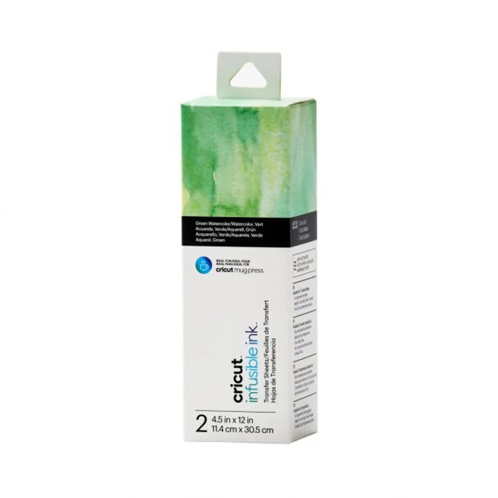 GUNMANSA 2008889 - Cricut Joy Infusible Ink Transfer Sheets 2-pack (Green Watercolor) 11.4x30.5cm