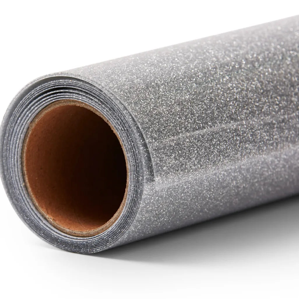 GUNMANSA 2009351 - Cricut Glitter Iron On Silver 30.5x152cm