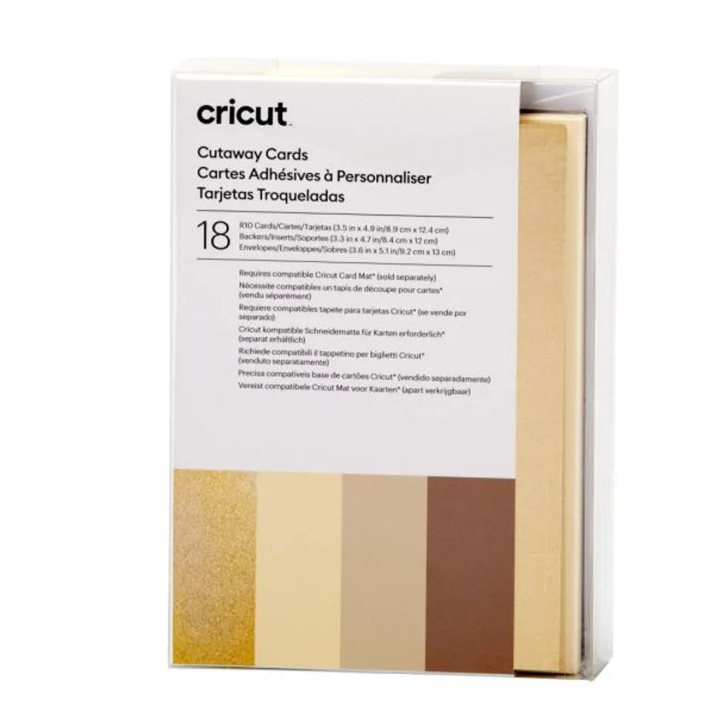 GUNMANSA 2009485 - Cricut Cut-Away Cards Neutrals R10 8.9x12.4cm 18-Pack