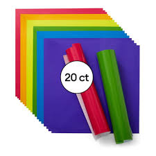 GUNMANSA 2009650 - Cricut Vinyl; Bright Rainbow Sampler - Permanent (20 ct) 30.5x30.5cm