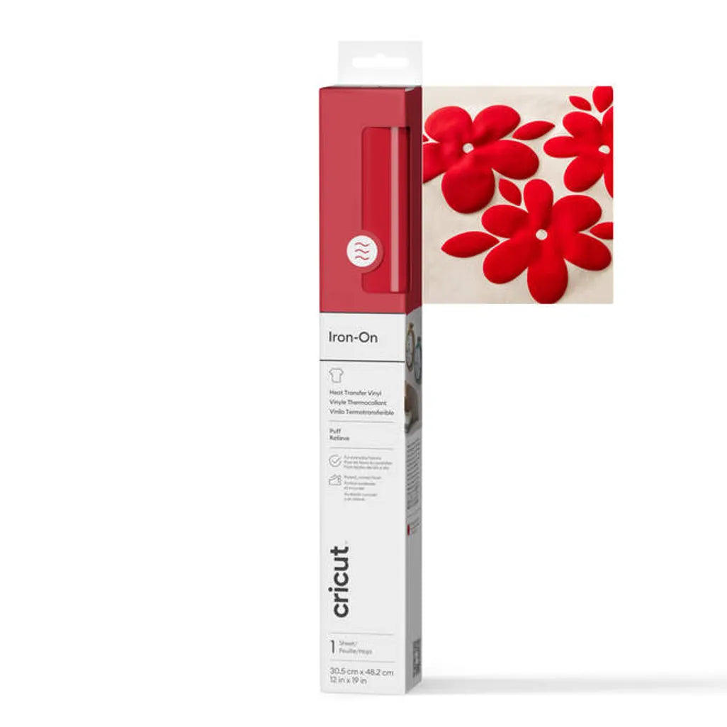 GUNMANSA 2011773 - Cricut Puff Iron-On 30.5 cm x 48.3 cm Red