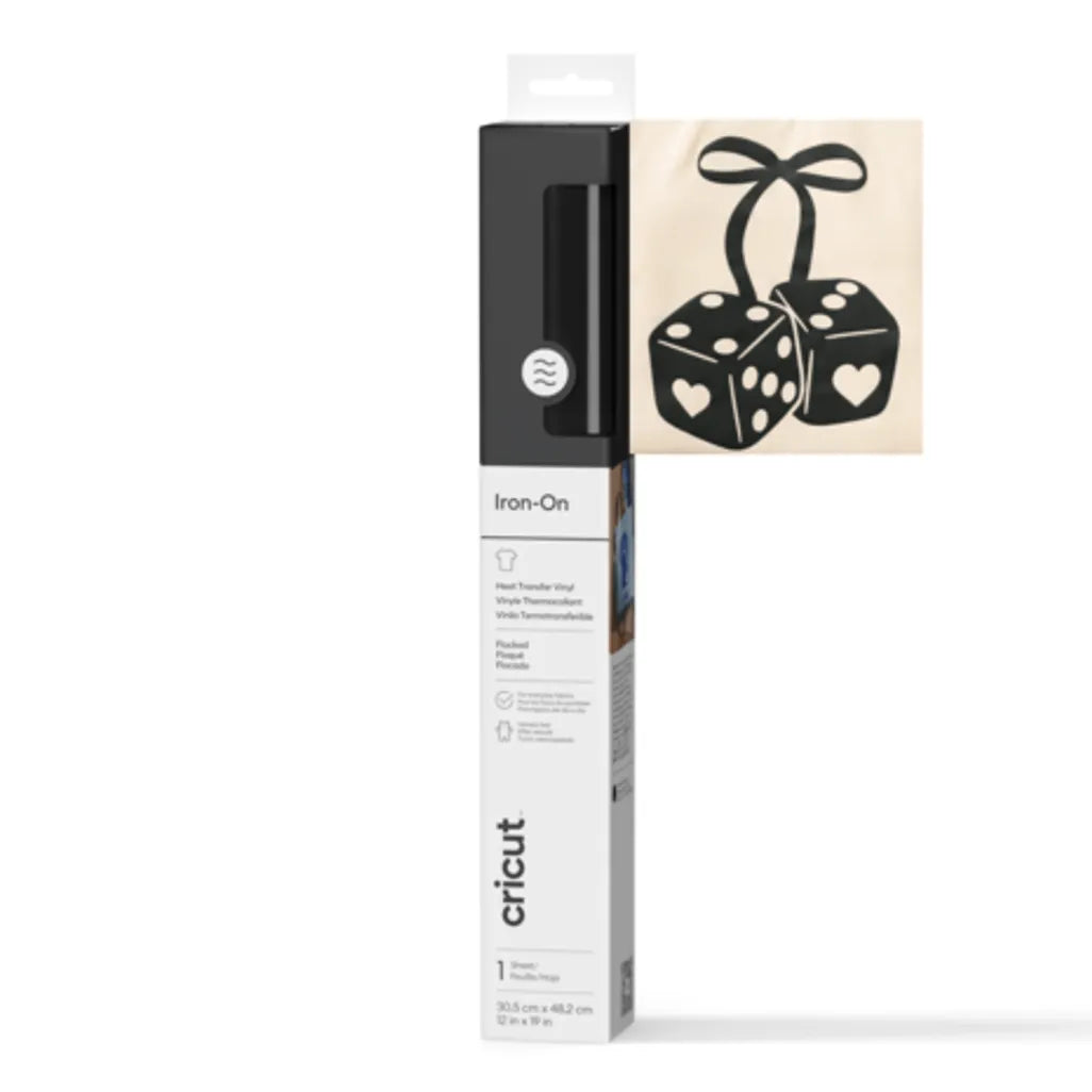 GUNMANSA 2011788 - Cricut Flocked Iron-On 30.5 cm x 48.3 cm Black