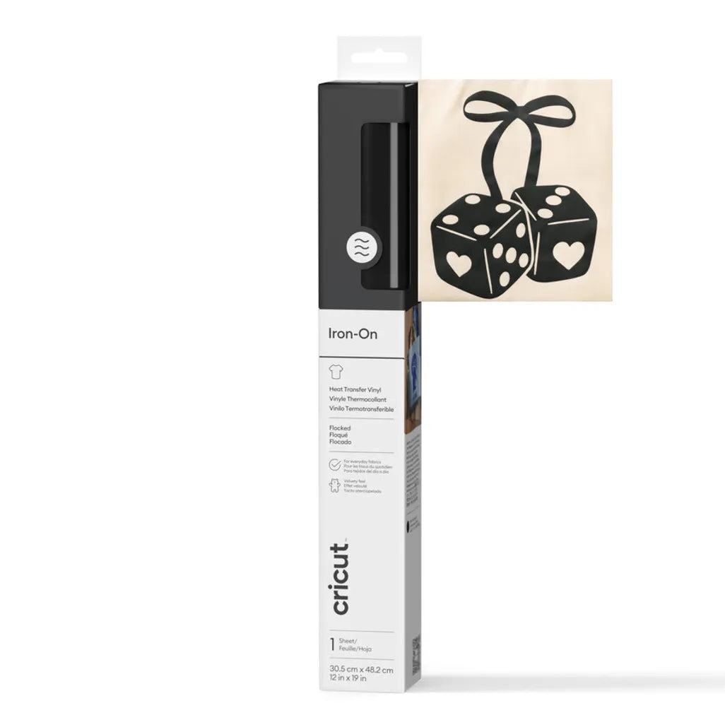 GUNMANSA 2011788 - Cricut Flocked Iron-On 30.5 cm x 48.3 cm Black