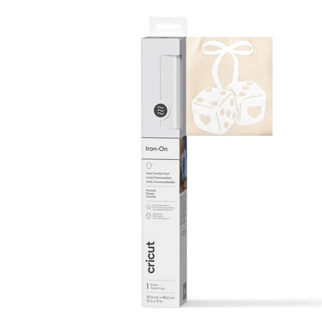 GUNMANSA 2011789 - Cricut Flocked Iron-On 30.5 cm x 48.3 cm White