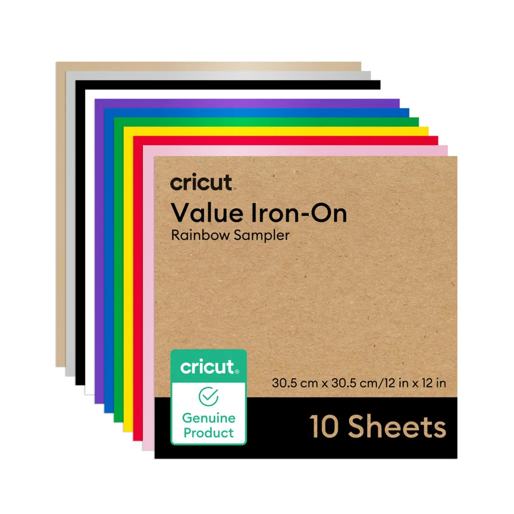 GUNMANSA 2012093 - Cricut Value Iron-On; Rainbow Sampler - 30.5 cm x 30.5 cm (10 pack)