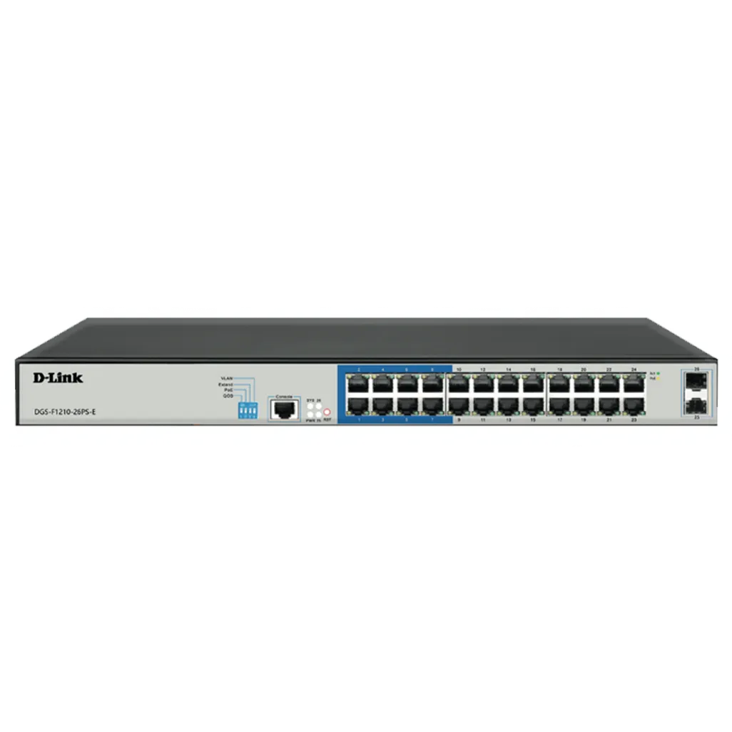 GUNMANSA 24 PoE 10/100/1000 ports + 2 Gigabit SFP ports Long Range Smart Switch 250W total POE budget; Max distance of 250m