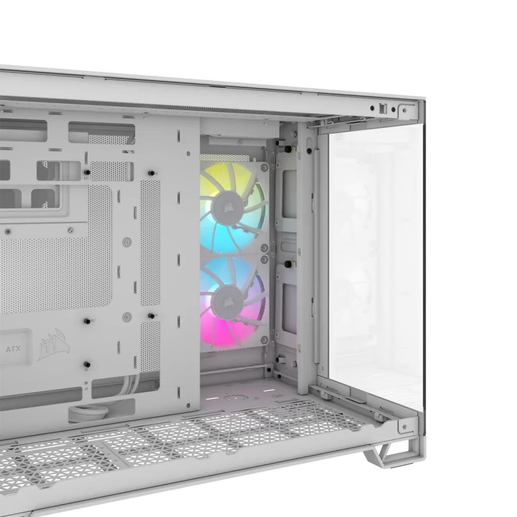 GUNMANSA 2500X RGB Micro ATX White Dual Chamber PC Case; 2x 3.5'' |  2x 2.5'' Drive Bays; Up to 360mm Radiator; 2x 120mm fan incl