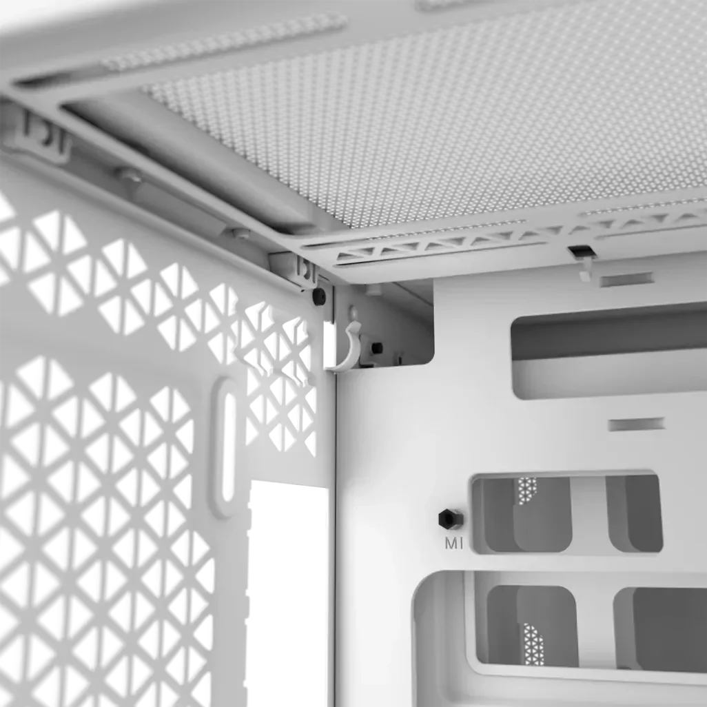 GUNMANSA 2500X RGB Micro ATX White Dual Chamber PC Case; 2x 3.5'' |  2x 2.5'' Drive Bays; Up to 360mm Radiator; 2x 120mm fan incl