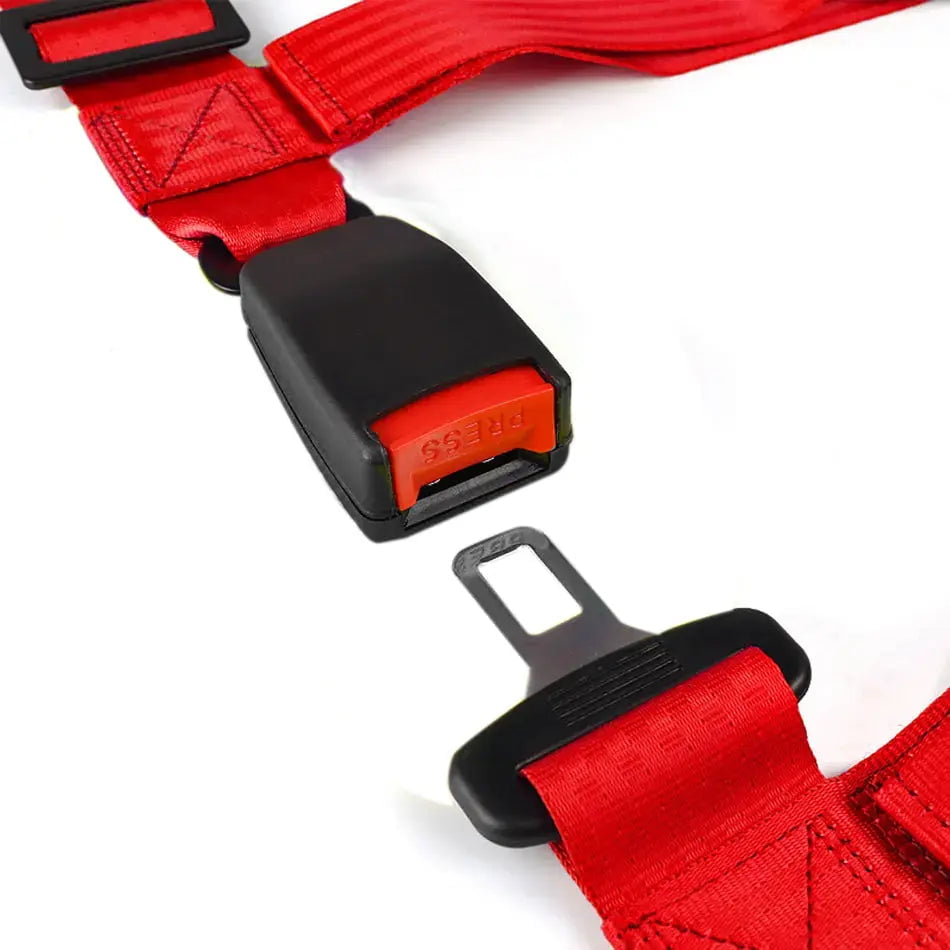 GUNMANSA 3 Inch Universal 4-Point Racing Seat Harness (Red)