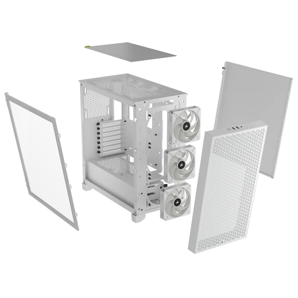 GUNMANSA 3000D RGB AIRFLOW White Mid-Tower PC Case; 2x 3.5'' |  2x 2.5'' Drive Bays; Up to 360mm Radiator compatible; 3x 120mm fan incl