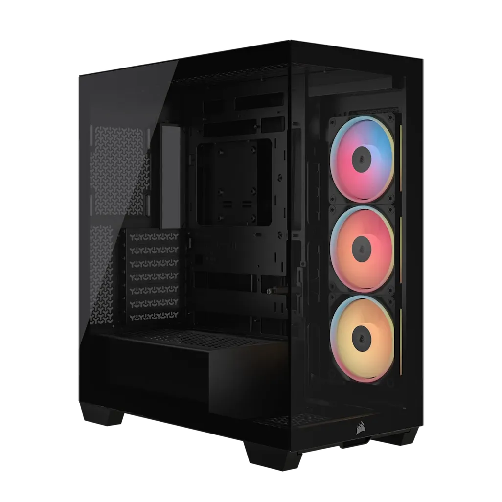 GUNMANSA 3500X LX-R RGB iCUE LINK Tempered Glass Mid-Tower PC Case; 3x Fans included; 2x 2.5'' ; 2x 3.5''; Black