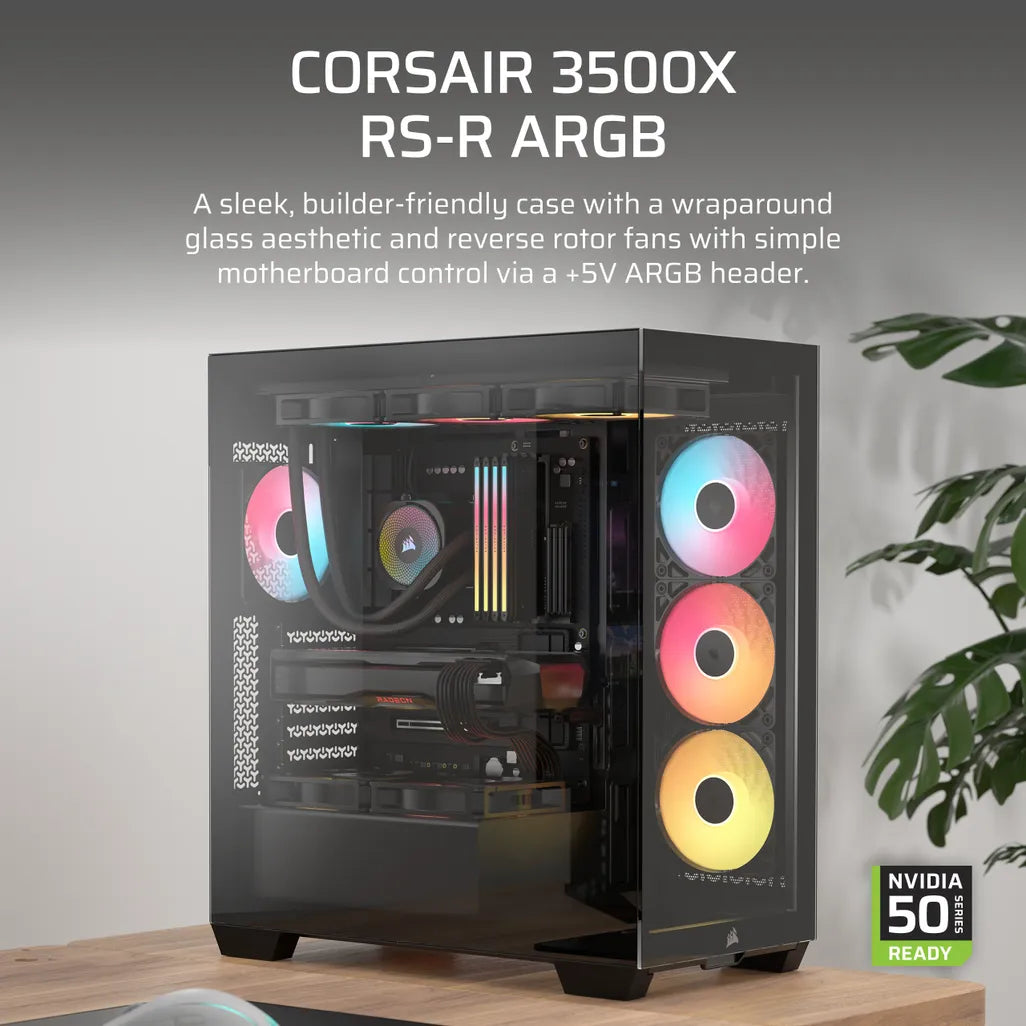 GUNMANSA 3500X RS-R ARGB Tempered Glass Mid-Tower PC Case; Black