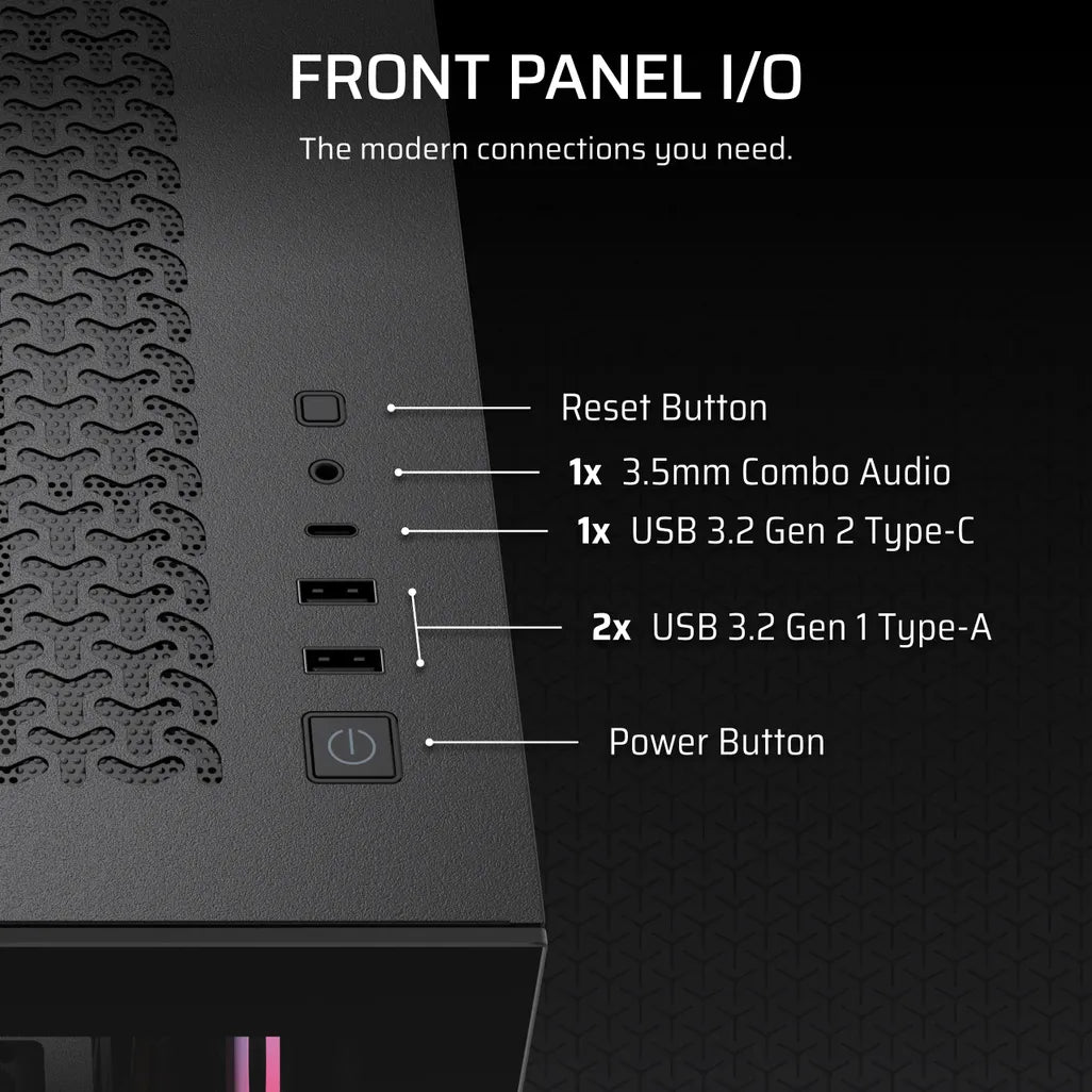 GUNMANSA 3500X RS-R ARGB Tempered Glass Mid-Tower PC Case; Black