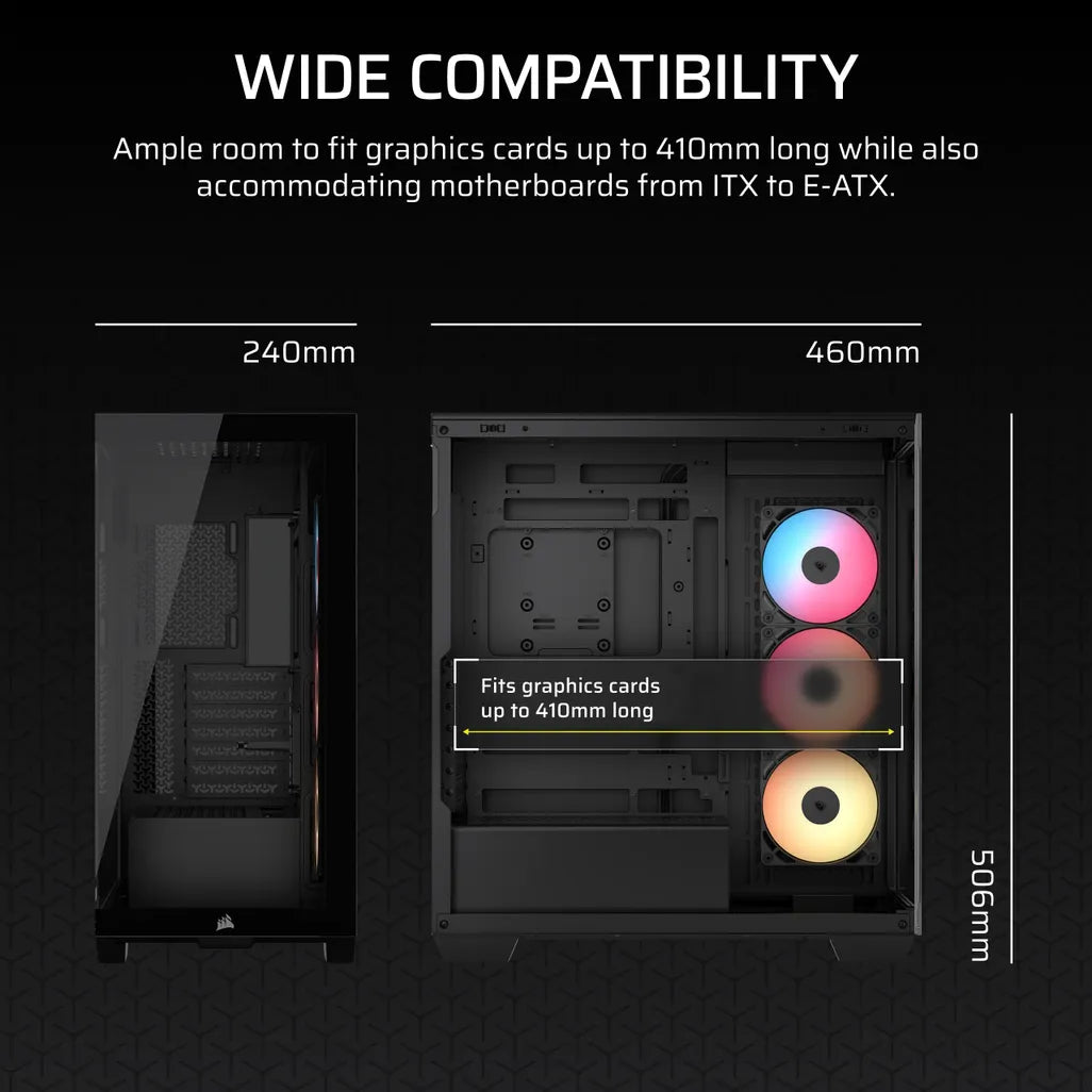 GUNMANSA 3500X RS-R ARGB Tempered Glass Mid-Tower PC Case; Black