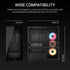 GUNMANSA 3500X RS-R ARGB Tempered Glass Mid-Tower PC Case; Black