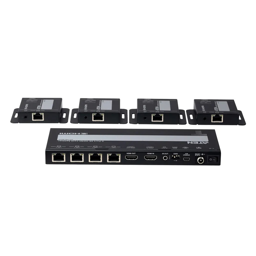 GUNMANSA 4-Port 4K HDMI Cat 6 Splitter with Receivers - 1 splitter and 4 receivers
