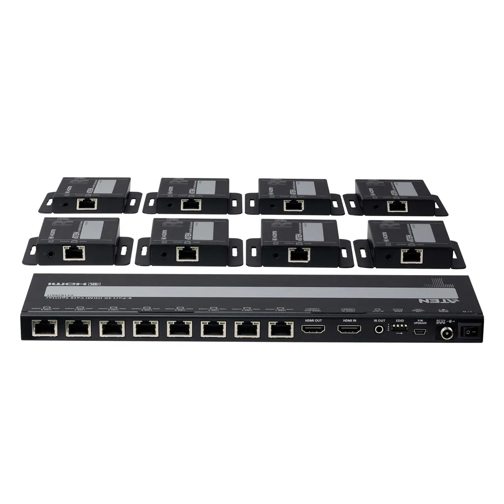 GUNMANSA 4-Port 4K HDMI Cat 6 Splitter with Receivers - 1 splitter and 8 receivers