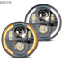 GUNMANSA 5.7 Inch Universal Jeep Style LED Headlights Plus Mounting Bracket (4-Piece)