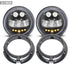 GUNMANSA 5.7 Inch Universal Jeep Style Star Design LED Headlights Plus Mounting Bracket (4-Piece)