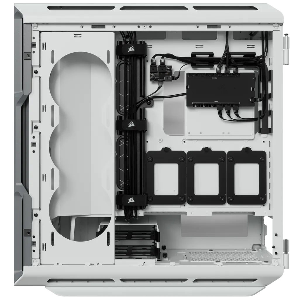 GUNMANSA 5000T RGB White Tempered Glass Mid-Tower; 2x 3.5'' |  4x 2.5'' Drive Bays; Up to 360mm Radiator compatible; 4x 120mm fan incl