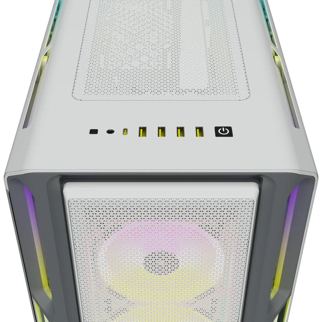 GUNMANSA 5000T RGB White Tempered Glass Mid-Tower; 2x 3.5'' |  4x 2.5'' Drive Bays; Up to 360mm Radiator compatible; 4x 120mm fan incl