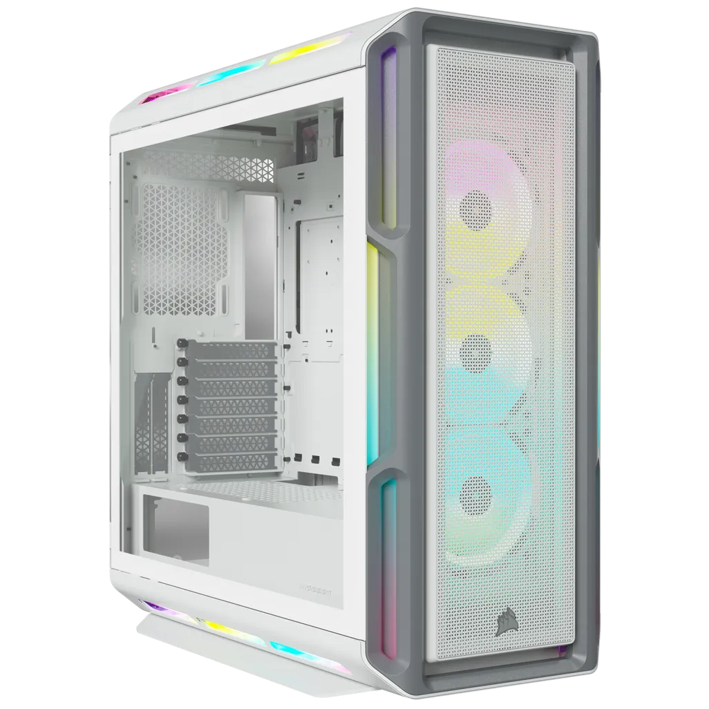 GUNMANSA 5000T RGB White Tempered Glass Mid-Tower; 2x 3.5'' |  4x 2.5'' Drive Bays; Up to 360mm Radiator compatible; 4x 120mm fan incl