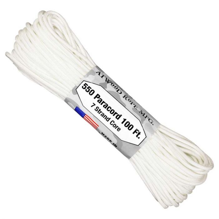 GUNMANSA 550 Paracord 100ft 7 Strand Core White