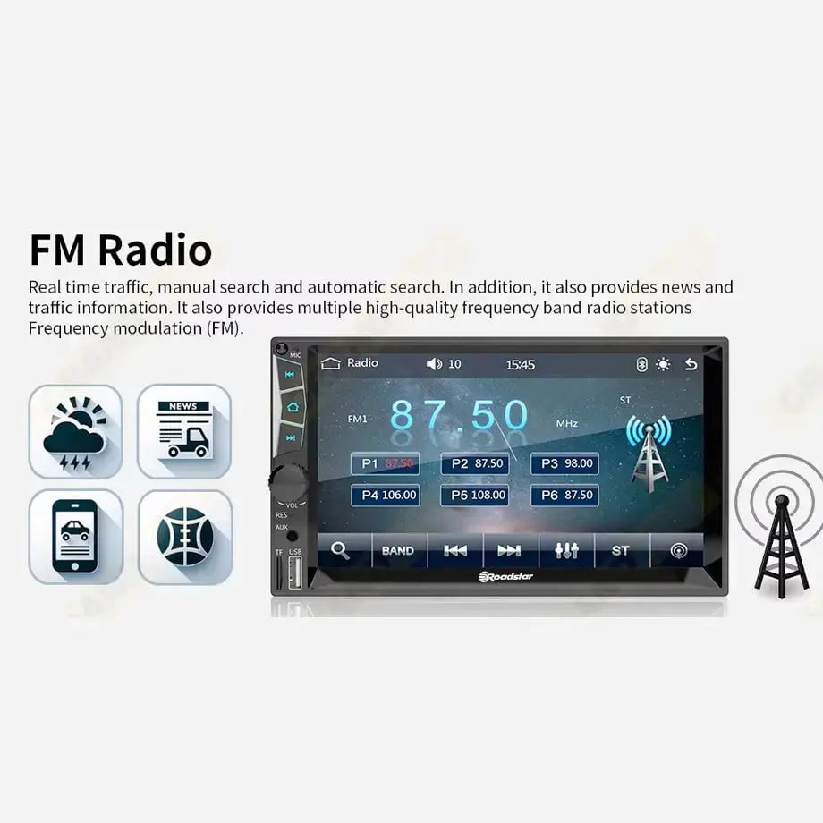 GUNMANSA 7 Inch Roadstar MP5 Double Din Media Player +FREE 32G SD CARD