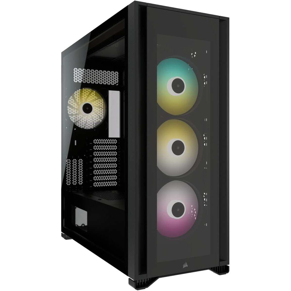 GUNMANSA 7000X RGB Black Tempered Glass Mid-Tower; 6x 3.5'' | 3x 2.5'' Drive Bays; 480mm Radiator Compatible; 4x 140mm RGB Fans incl