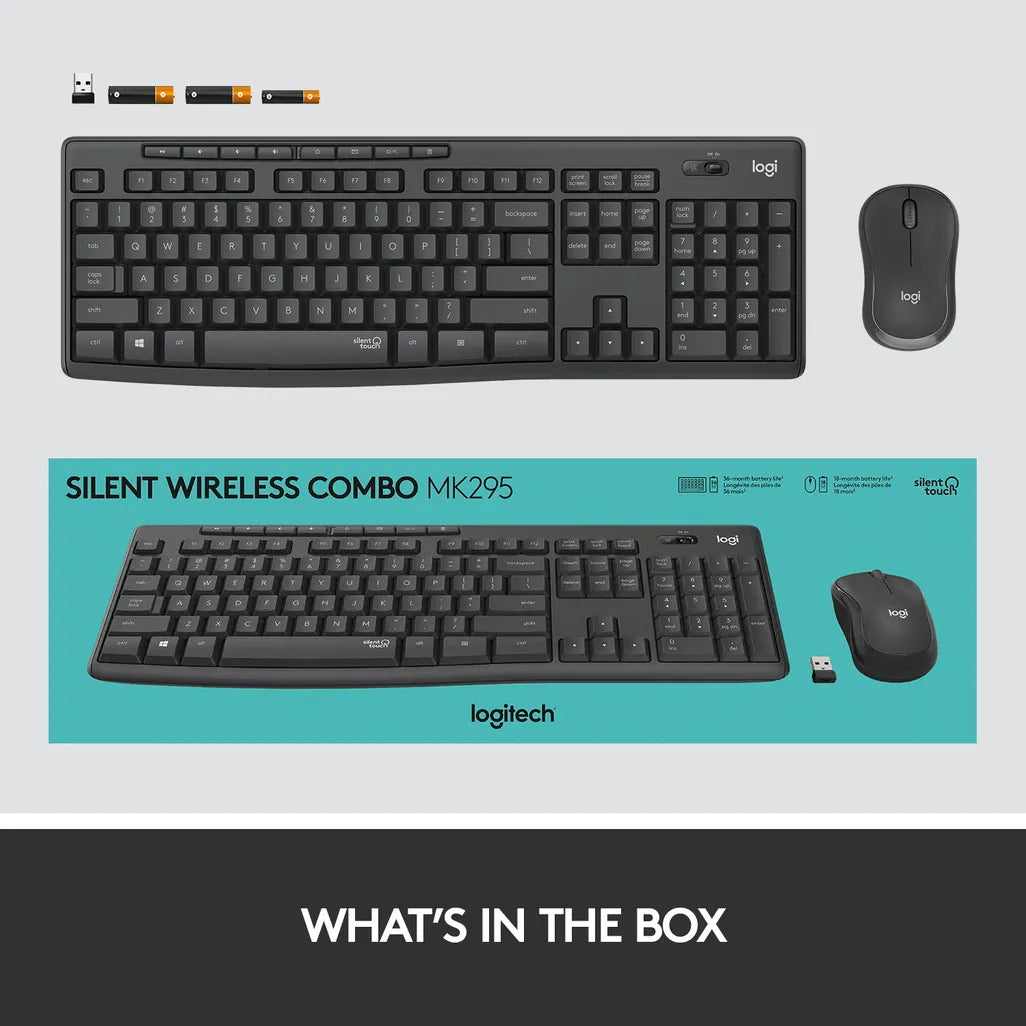 GUNMANSA 920-009800 - LOGI MK295 Wireless keyboard  and mouse Combo Desktop Silent GRAPHITE