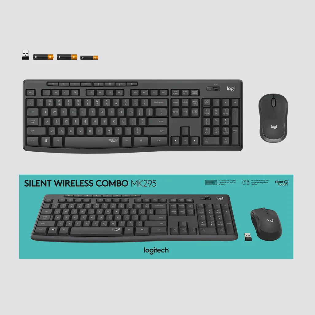 GUNMANSA 920-009800 - LOGI MK295 Wireless keyboard  and mouse Combo Desktop Silent GRAPHITE