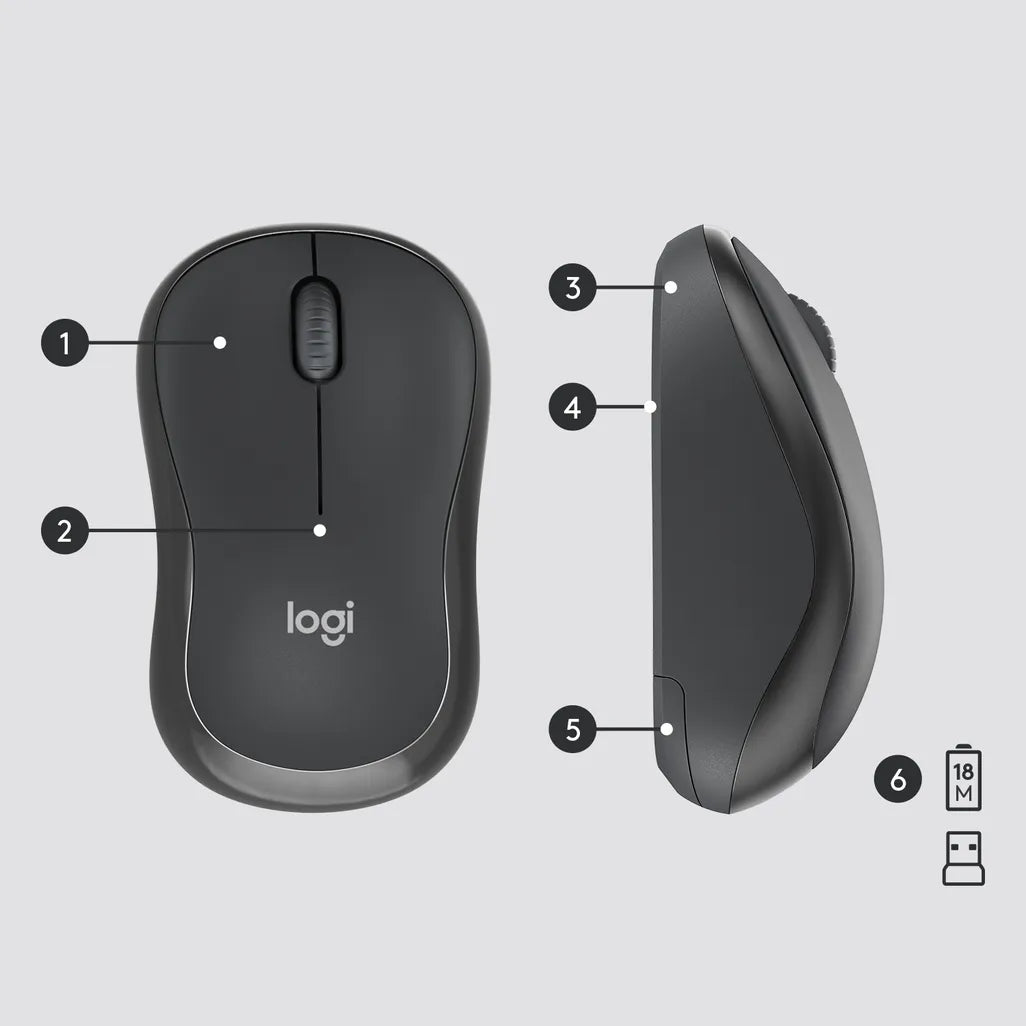 GUNMANSA 920-009800 - LOGI MK295 Wireless keyboard  and mouse Combo Desktop Silent GRAPHITE