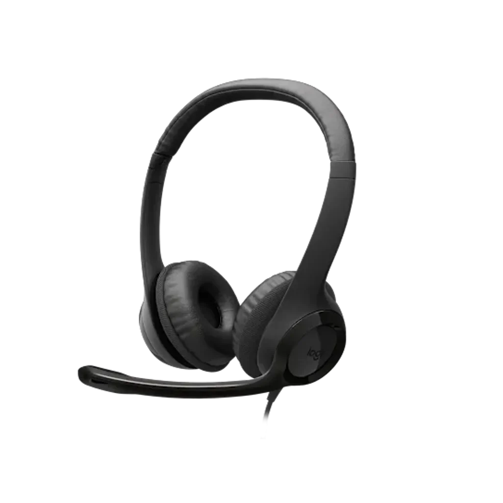 GUNMANSA 981-000406 - Logitech Headset H390 Black USB-A Stereo Internet headset adjustable headband Noise cancelling rotating microphone