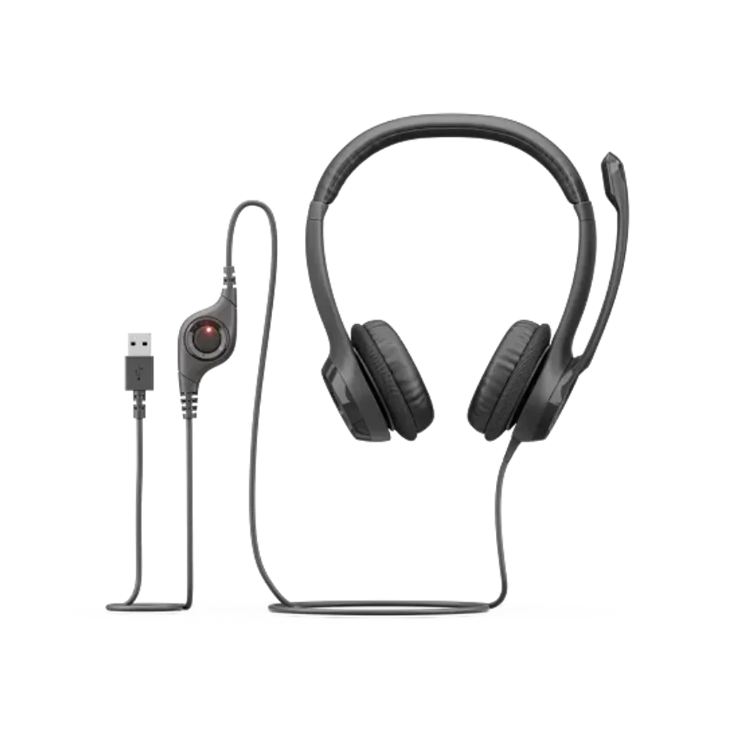 GUNMANSA 981-000406 - Logitech Headset H390 Black USB-A Stereo Internet headset adjustable headband Noise cancelling rotating microphone