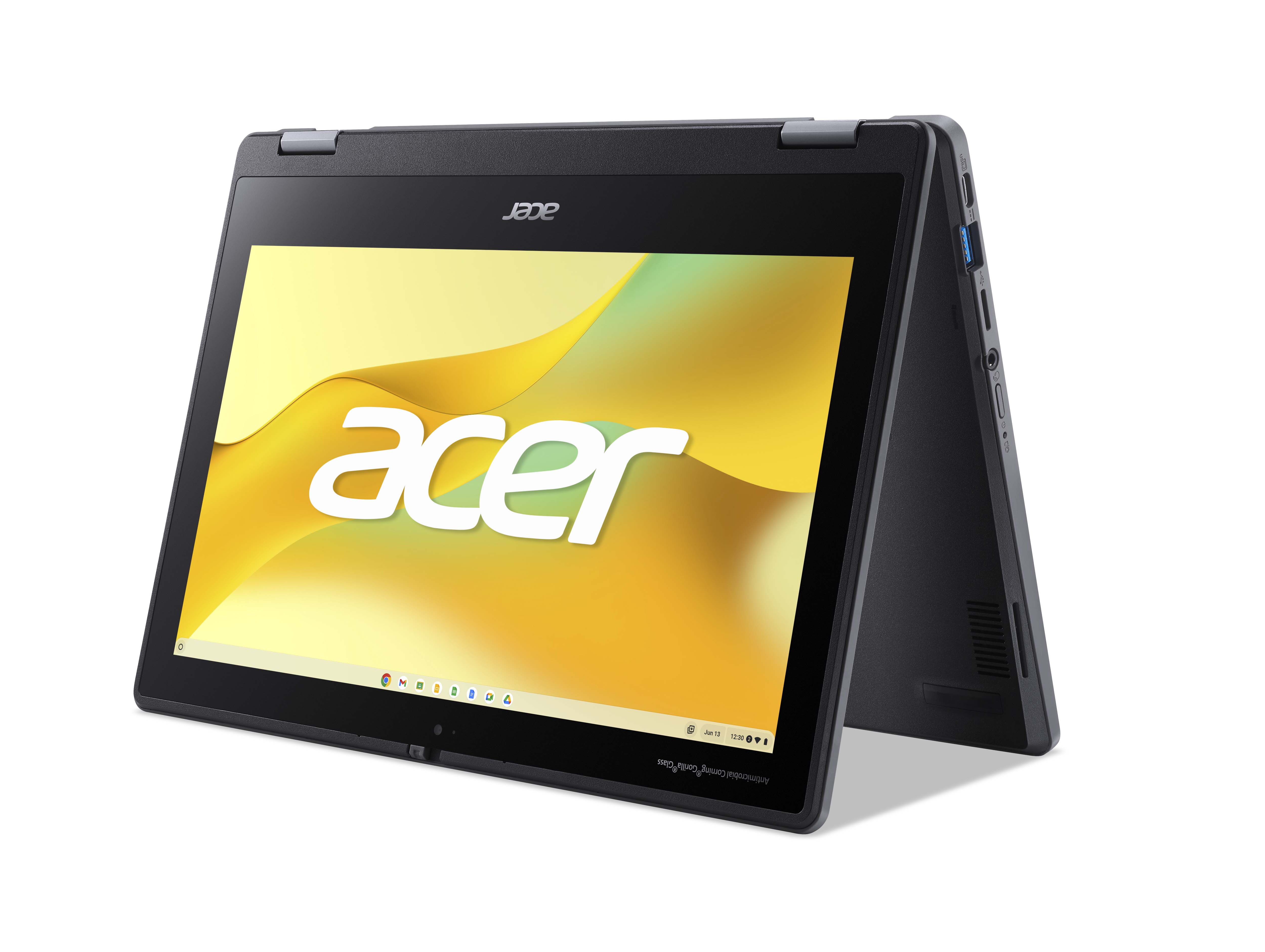 GUNMANSA Acer Acer Spin 511 Acer 11.6" HD IPS touch N100 4 GB LPDDR5X eMMC 32GB Micro SD card reader WIFI6E+BT HD USB Camera 5MAF MIP Active Stylus 50Wh Li-ion battery 65W TypeC adapter Chrome OS 3 Years Carry in Shale Black (R756TN-TCO-C2E5 )