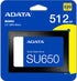 GUNMANSA Adata SU650 Ultimate 3D NAND 512GB SATA SSD