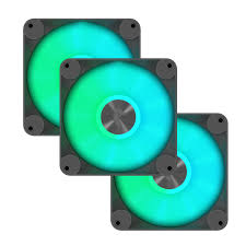 GUNMANSA Aerocool APNX FP1 120mm PWM ARGB Fan - Black - 3 pack with Hub
