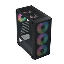 GUNMANSA Aerocool B509A Black Mid tower case - Includes 120mm ARGB Fan x 6 - ATX - 5x 2.5'' or 3x3.5'' - 360mm Radiator.
