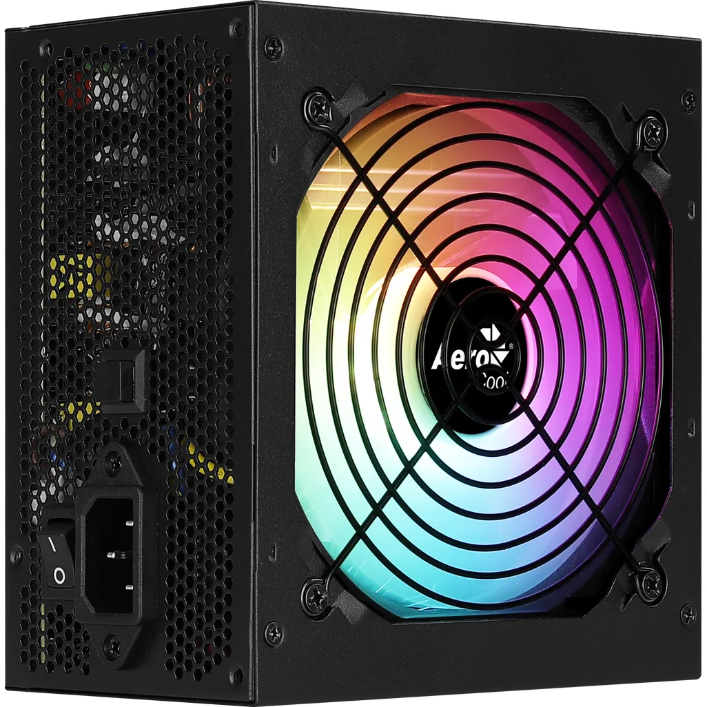 GUNMANSA Aerocool KCAS PLUS Gold 650W RGB PSU - ATX 24 PIN; 2x 4+4PIN CPU; 6x SATA; 3x PATA; 2x PCIe 6+2PIN.