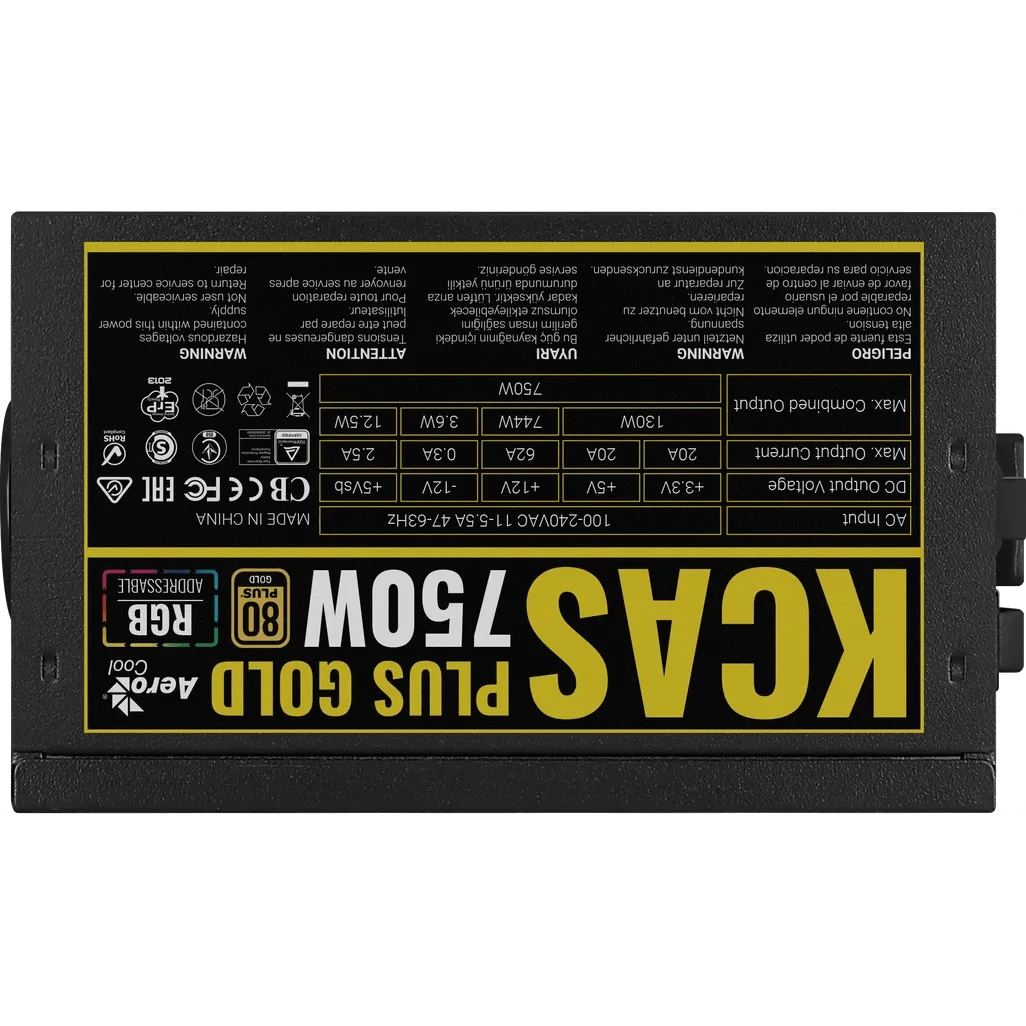 GUNMANSA Aerocool KCAS PLUS Gold750W RGB PSU