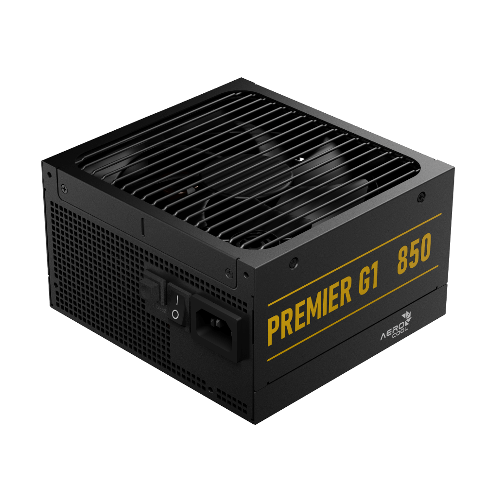 GUNMANSA Aerocool SMART G1 Gold 850W PSU - ATX 3.1 PCIe5.1 - ATX 24 PIN; 2x 4+4PIN CPU/2x CPU 8PIN; 12x SATA; 2x PATA; 3x PCIe 6+2PIN; 1x