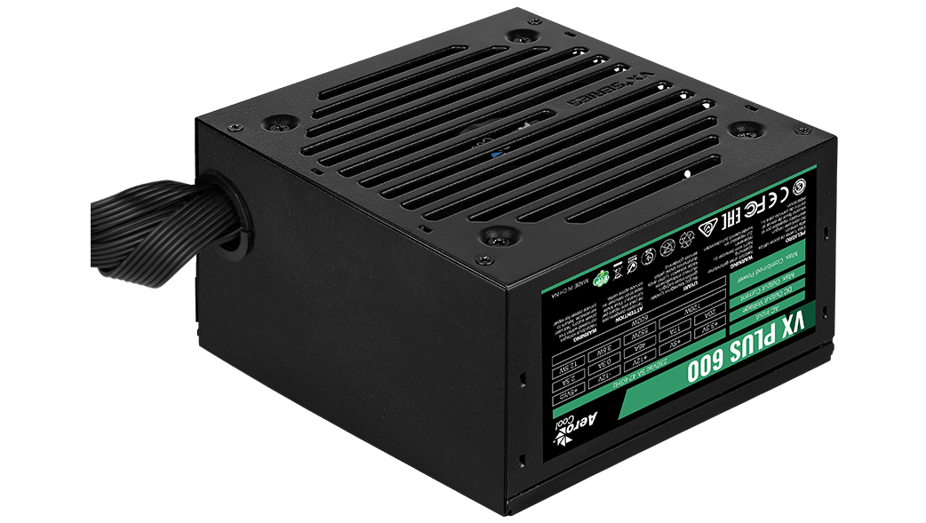 GUNMANSA Aerocool VX PLUS 600W  PSU - ATX 24 PIN; 1x 4+4PIN CPU; 3x SATA; 3x PATA; 1x PCIe 6+2PIN