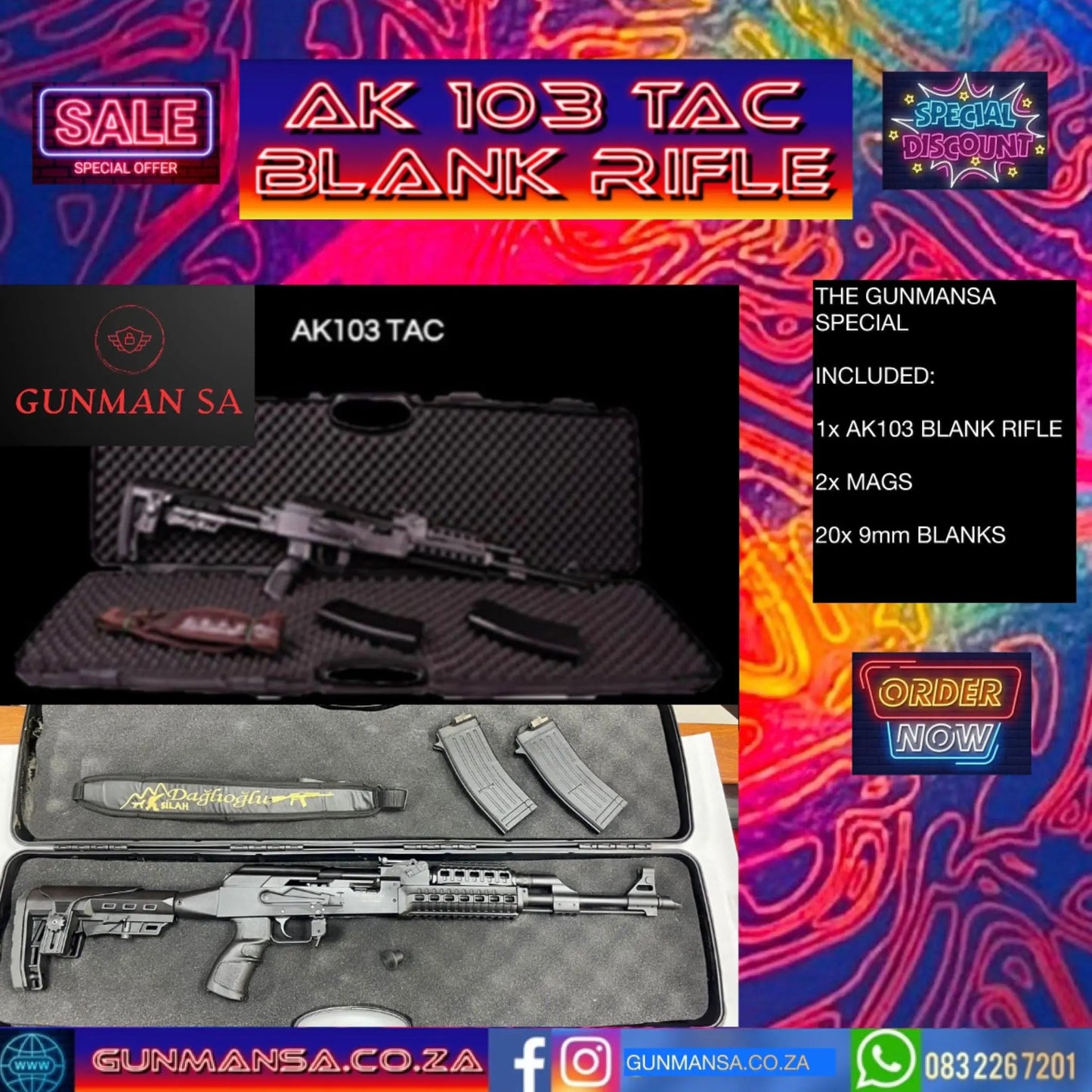 GUNMANSA AK 103 TAC BLANK/PEPPER RIFLE SPECIAL - GSA