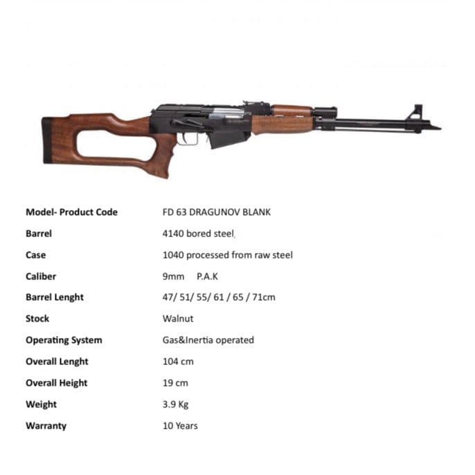 GUNMANSA AK DRAG BLANK/PEPPER RIFLE