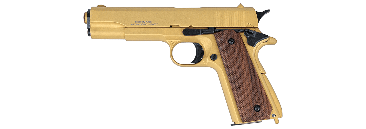 GUNMANSA AKSA AK1911 Gold Blank/Pepper Gun (Semi Auto/9+1/9mm PAK) SPECIAL - GSA