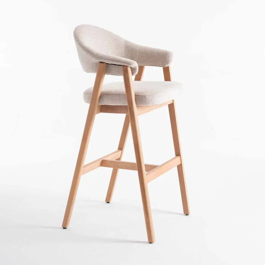 GUNMANSA ALORA WOODEN BARSTOOL - OATMEAL