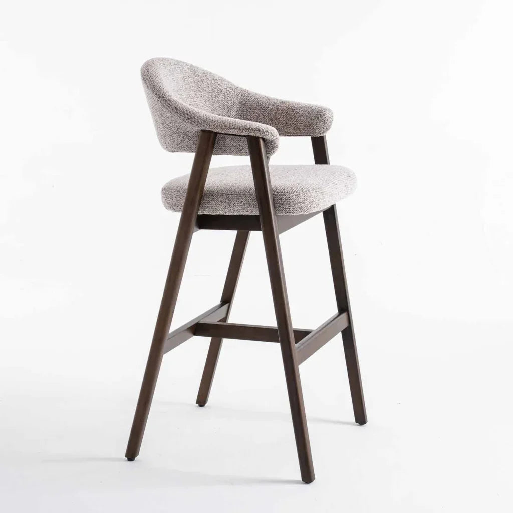 GUNMANSA ALORA WOODEN KITCHEN STOOL - LATTE