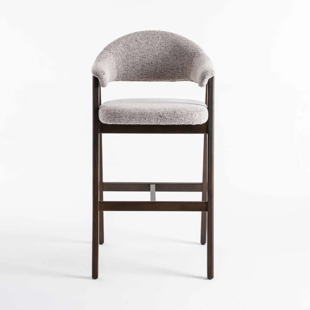 GUNMANSA ALORA WOODEN KITCHEN STOOL - LATTE