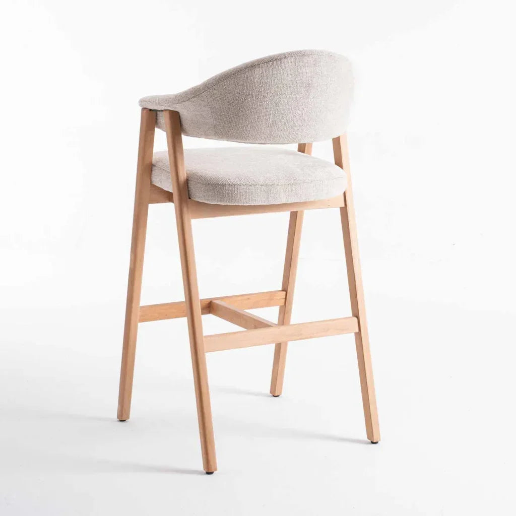 GUNMANSA ALORA WOODEN KITCHEN STOOL - OATMEAL